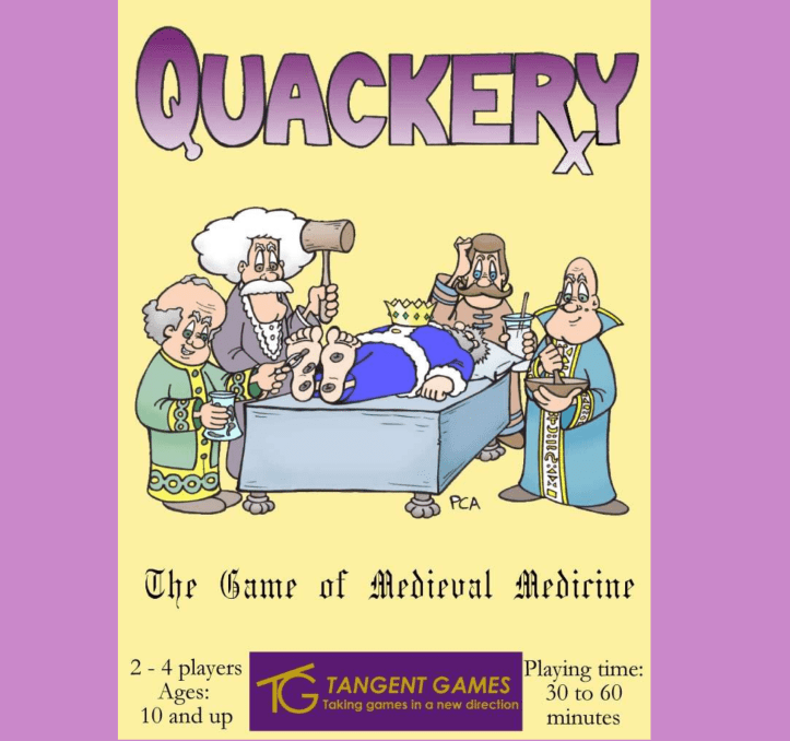 Quackery card game box