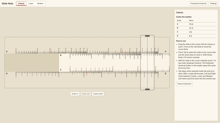 Slide ruler classic